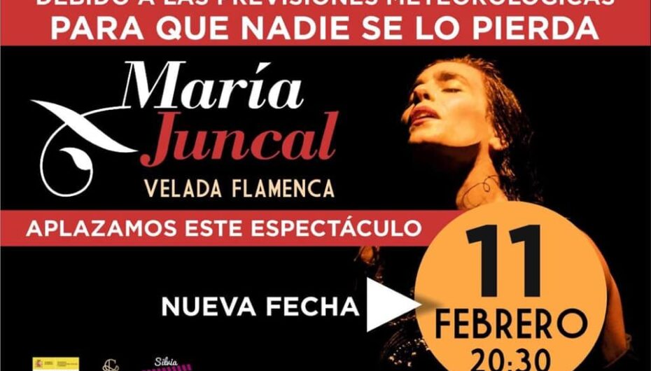 María Juncal ‘Velada Flamenca’ en Madrid – NUEVA FECHA – Streaming Live 11 de febrero!