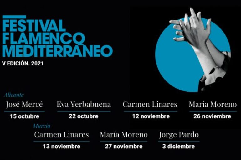 José Mercé, Carmen Linares, Eva Yerbabuena y María Moreno en el V Festival Flamenco Mediterráneo de 2021