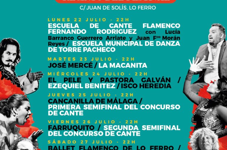 Programación del Festival de Cante Lo Ferro Flamenco en Murcia